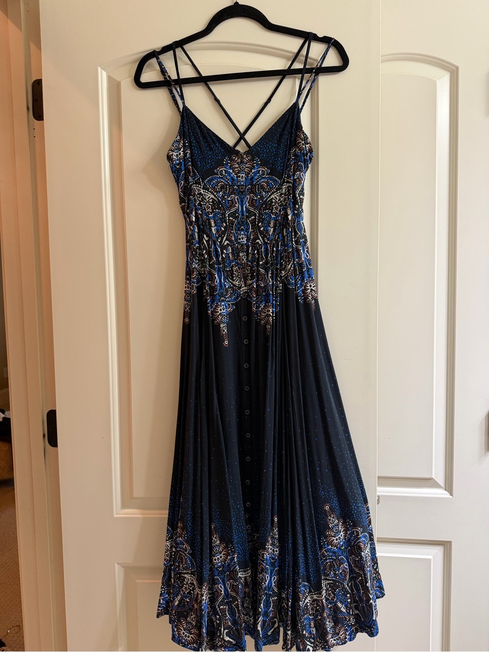 Free People Navy/Blue/black Dress with Crisscross Straps
